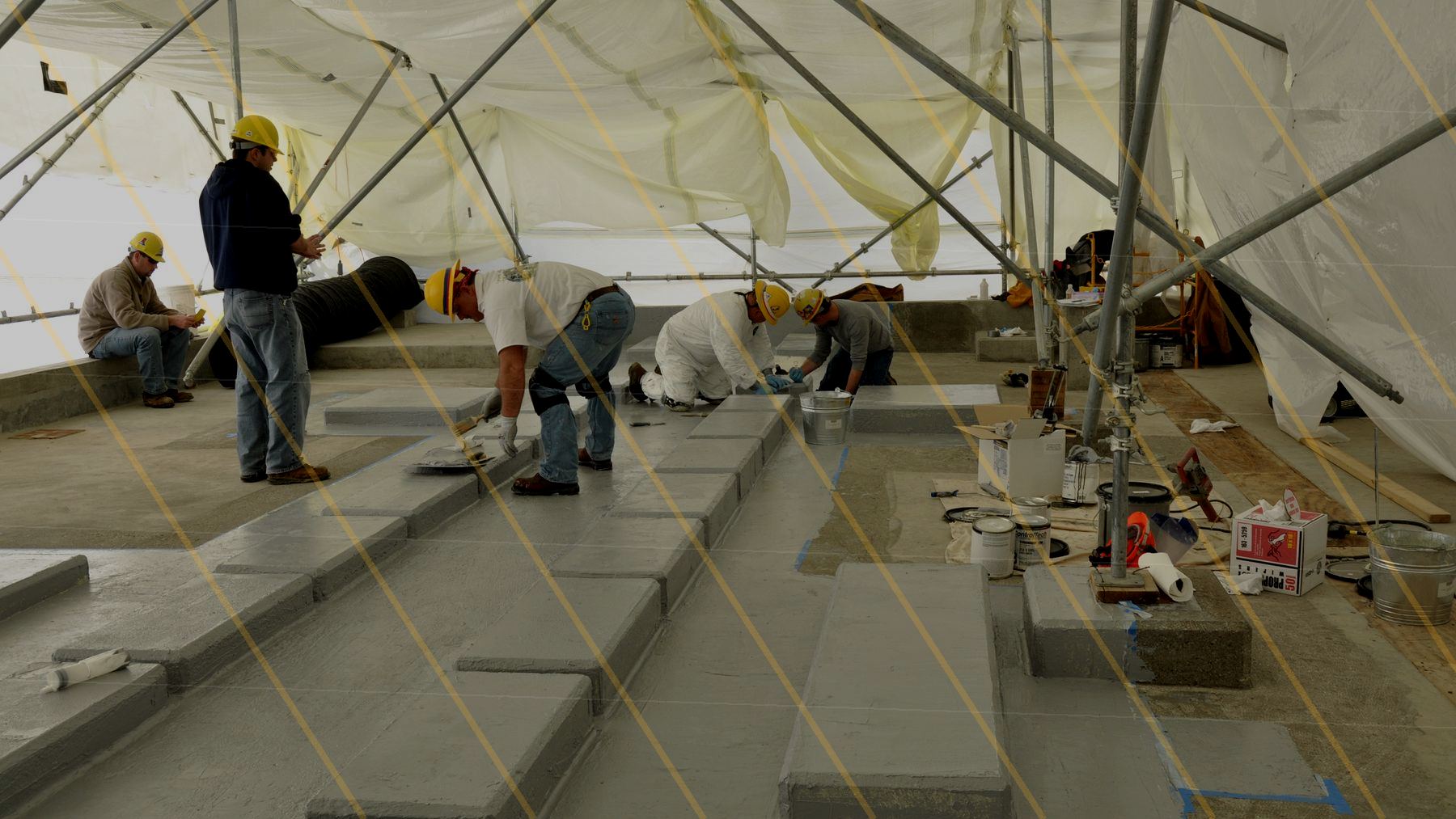 Concrete surface preparation before coating installation
